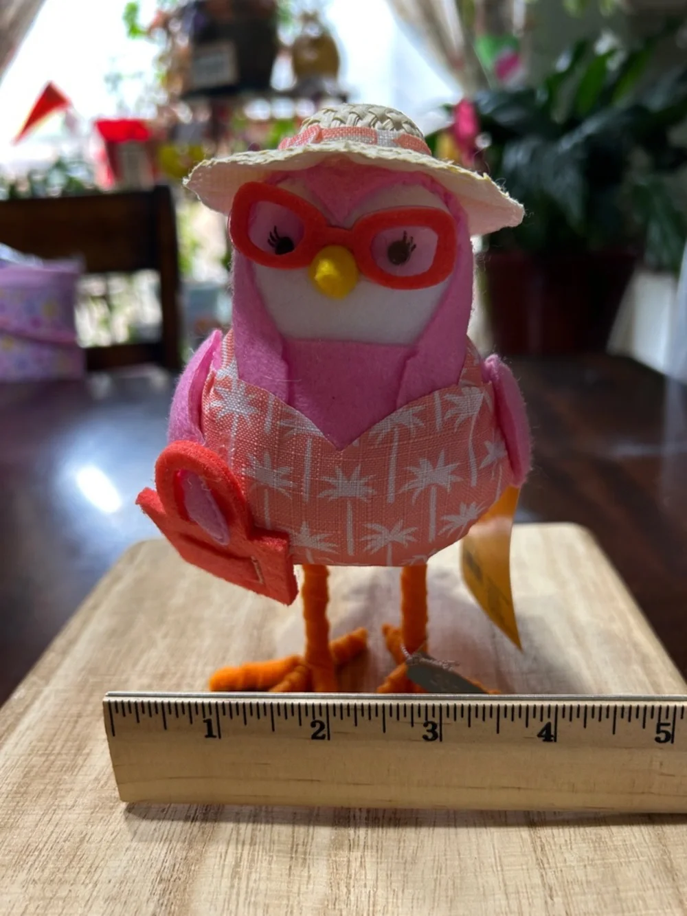 Sun Squad Featherly Friends Felt & Material Bird Figure βCoralβ 2024 NWT - Picture 8 of 8